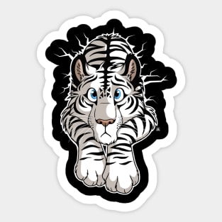 STUCK White Tiger Sticker